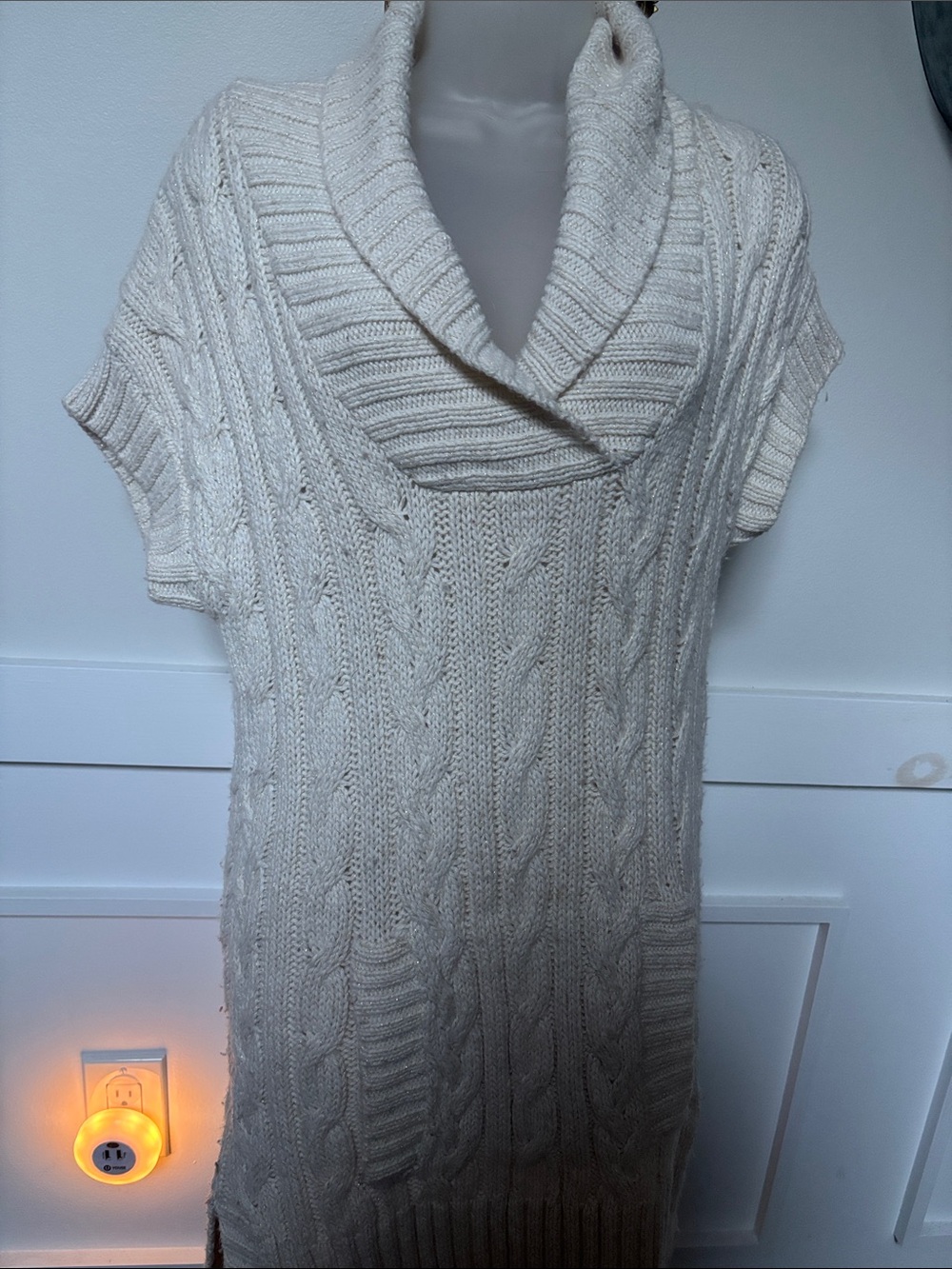 Inc International Concepts Women's Off White Short Sleeve Sweater dress